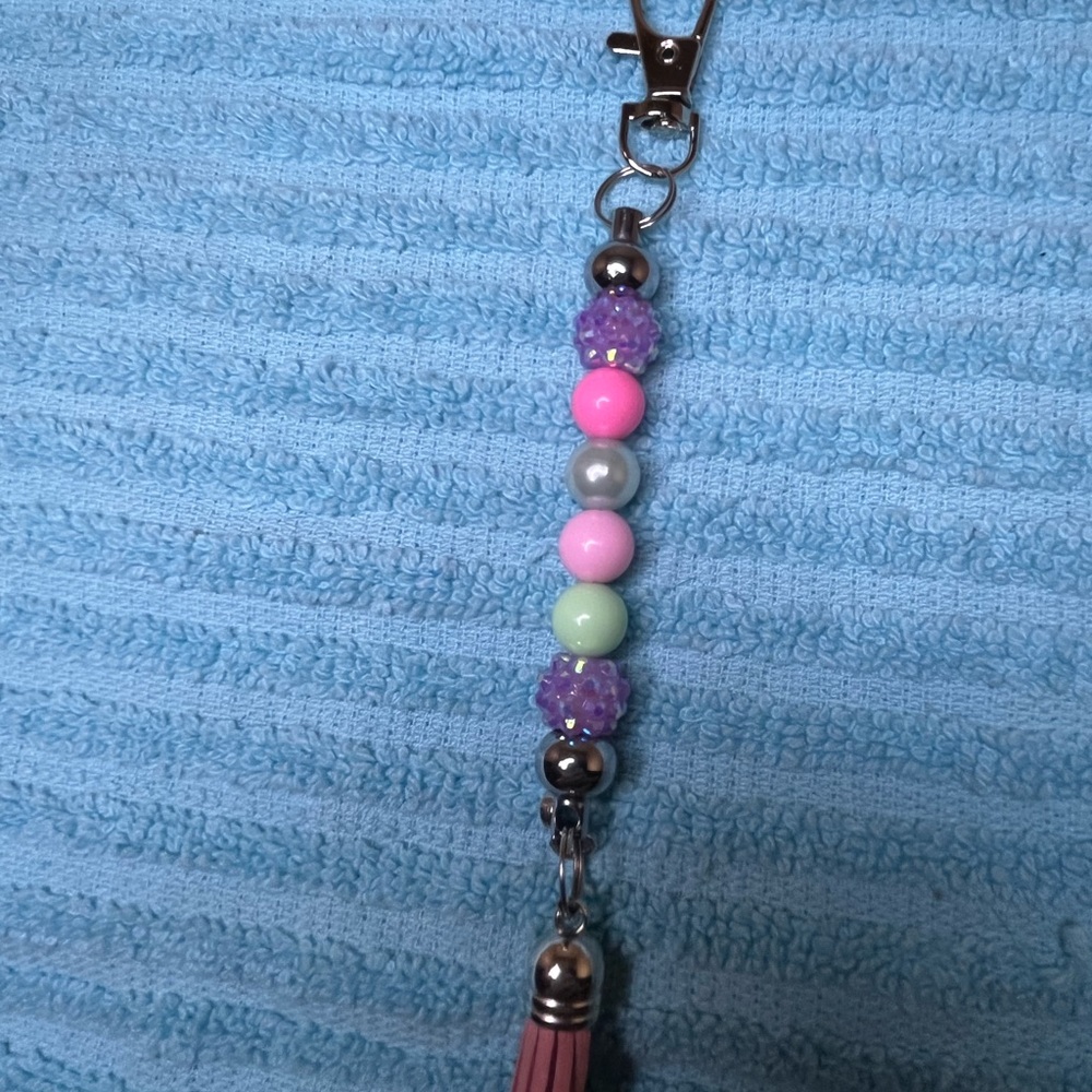 Colorful Beaded Keychain Accessory